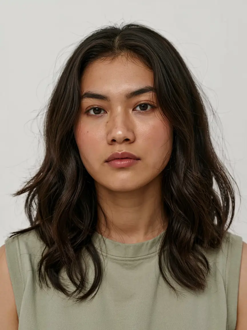 fall haircut for round face 2025+Wavy Mid-Length with Natural Part