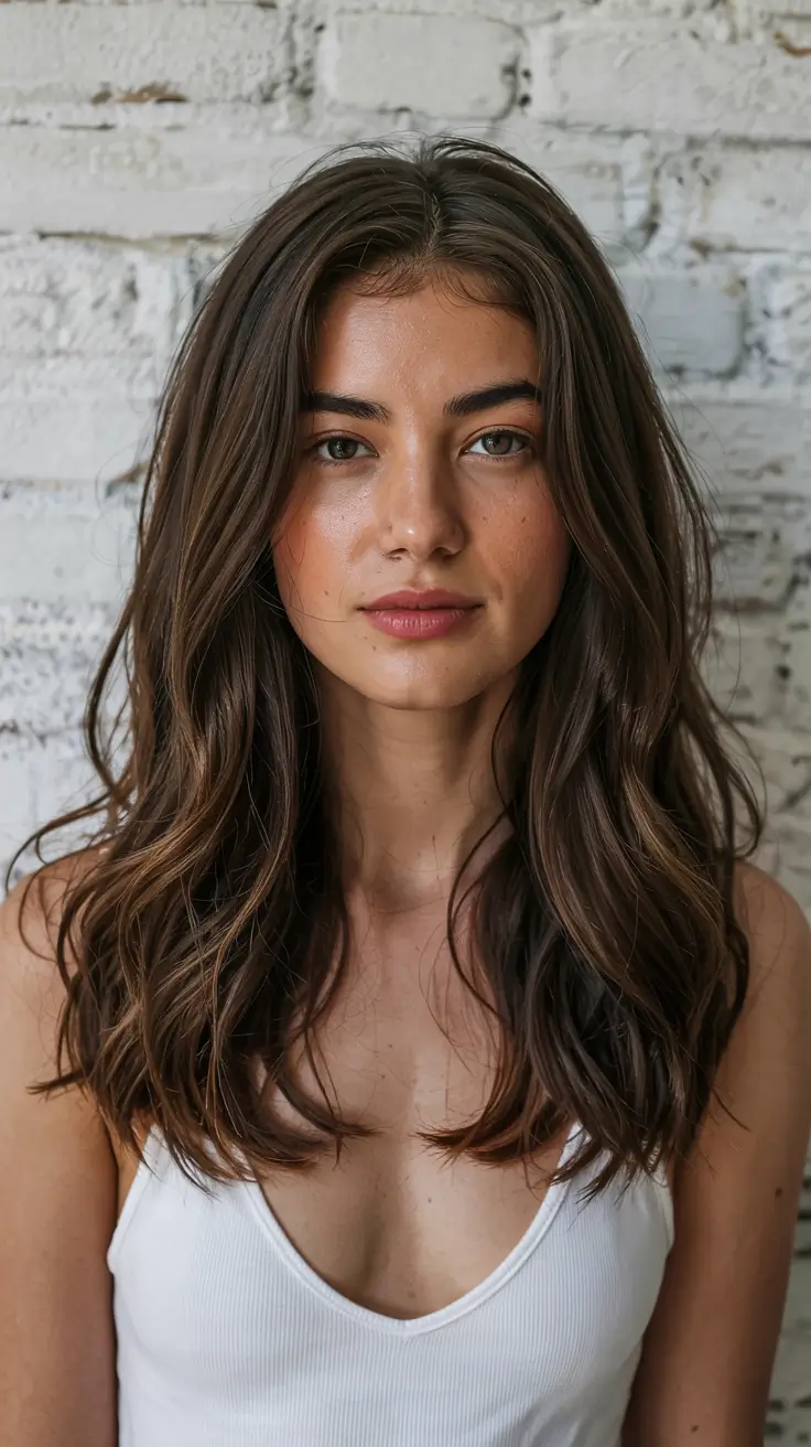 fall haircut for round face 2025+Chocolate Layers with Natural Volume