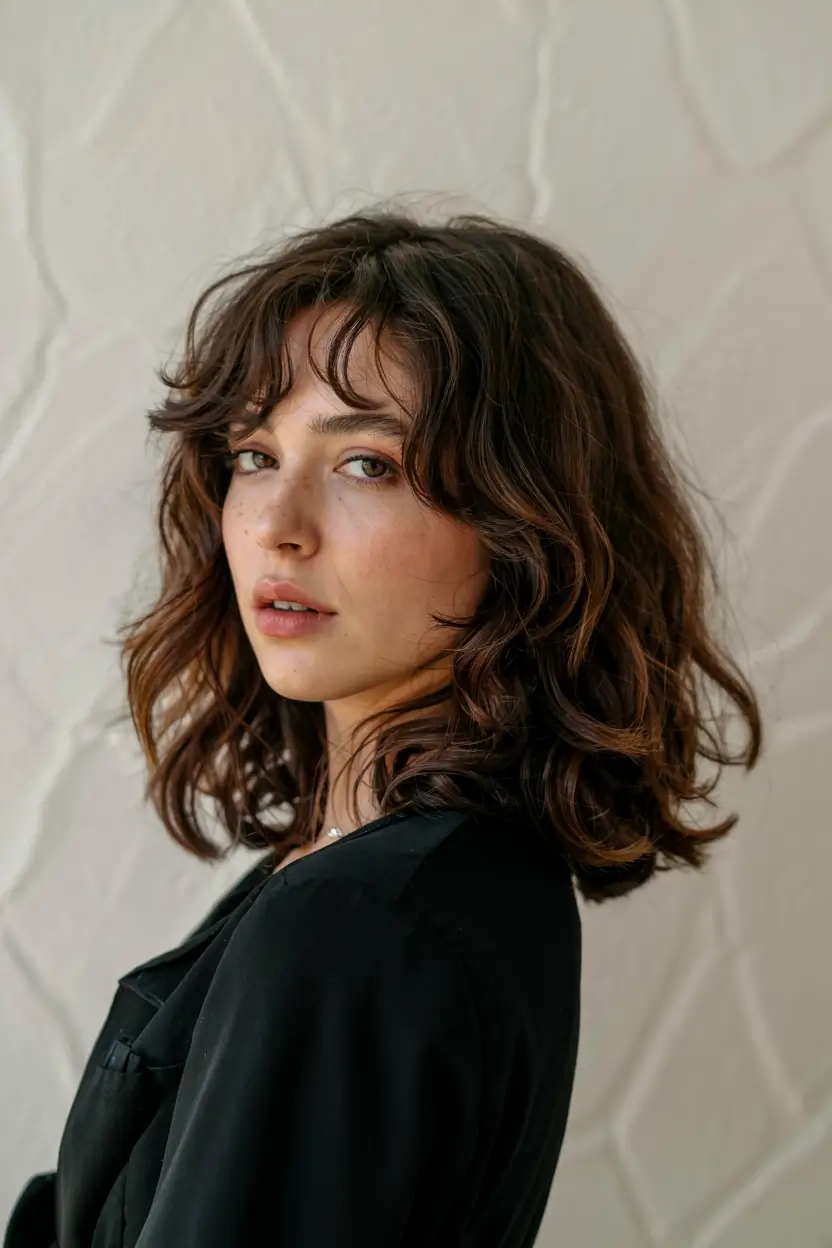 fall haircut with bangs 2025 Textured Bob with Sculpted Bangs
