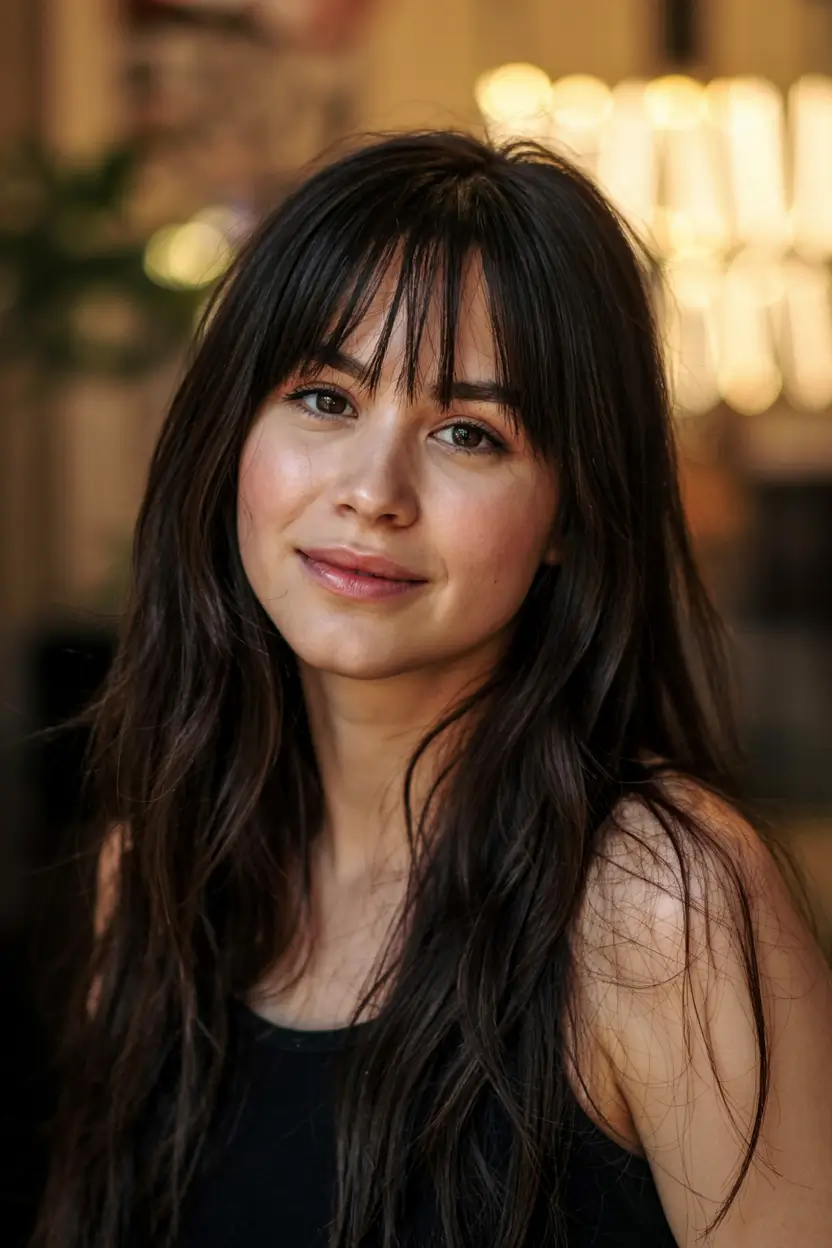 fall haircut with bangs 2025 Wispy Bangs with a Long Natural Finish