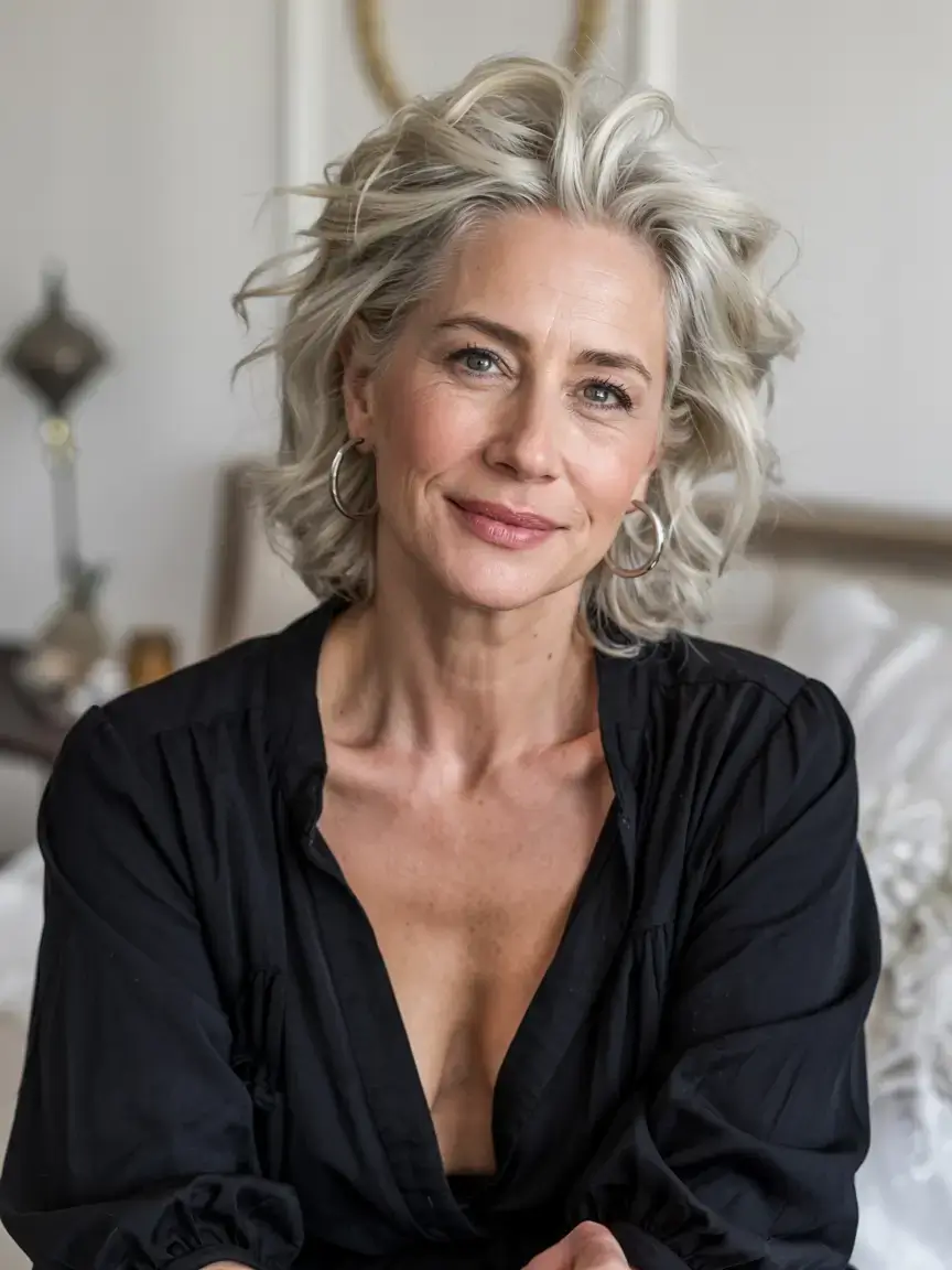 fall haircuts for women over 60 ideas 2025 Fluffy Textured Crop with Natural Lift