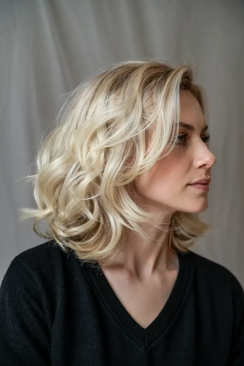 fall haircuts for women over 60 ideas 2025 Mid-Length Blonde Bob with Romantic Curls