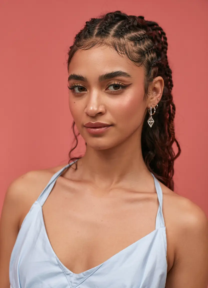 fall hairstyle black women 2025 Twist Detail Ponytail with Volume