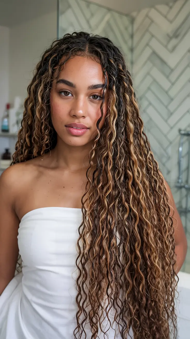 fall hairstyle black women 2025 Warm Honey Brown Spiral Curls