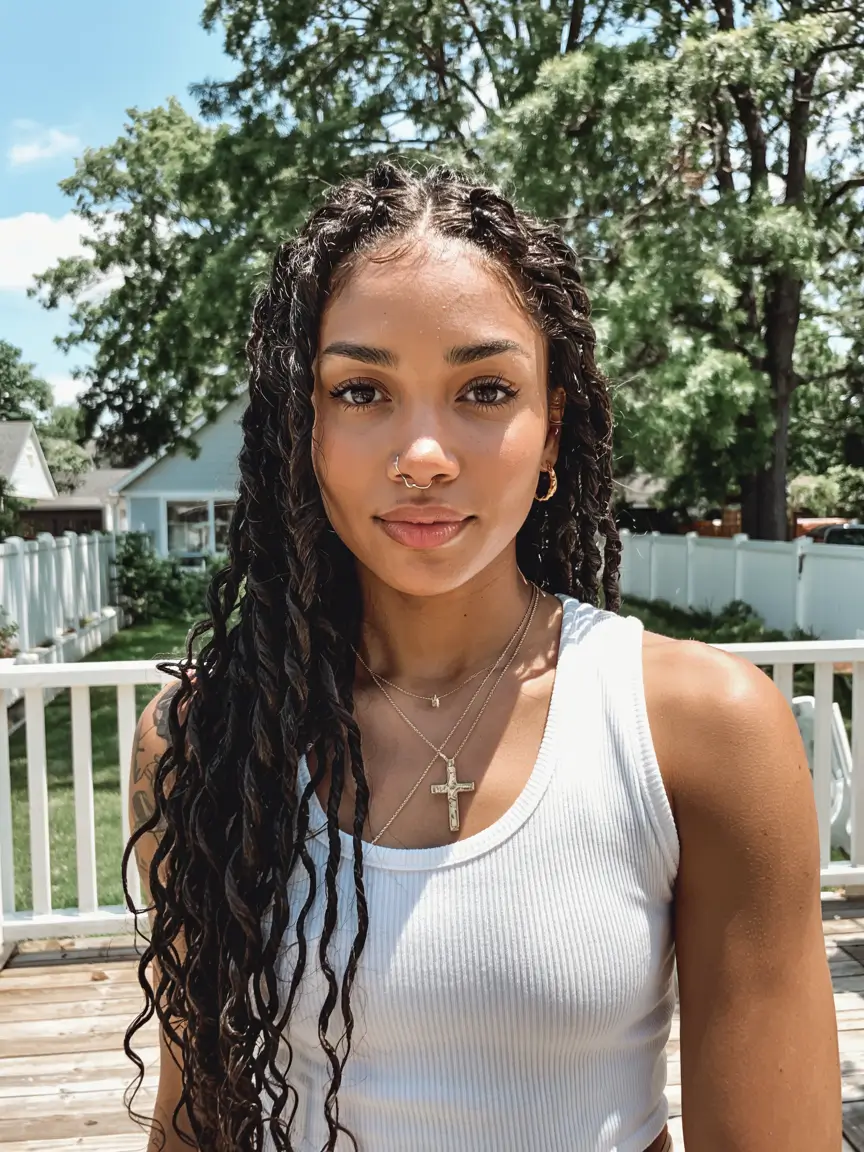 fall hairstyle black women 2025 Twist-Out with Defined Center Part