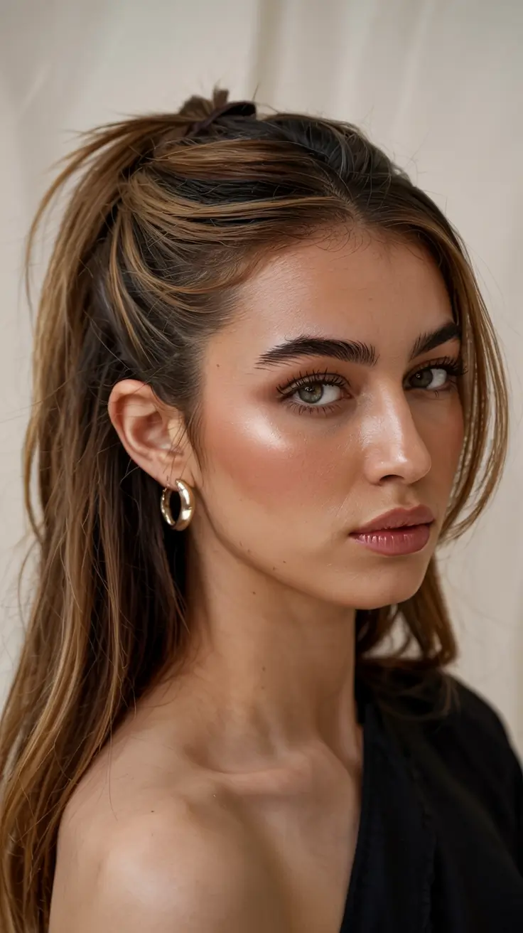 fall hairstyle for long hairs 2025+Half-Up Hair Tie with Natural Fall Texture