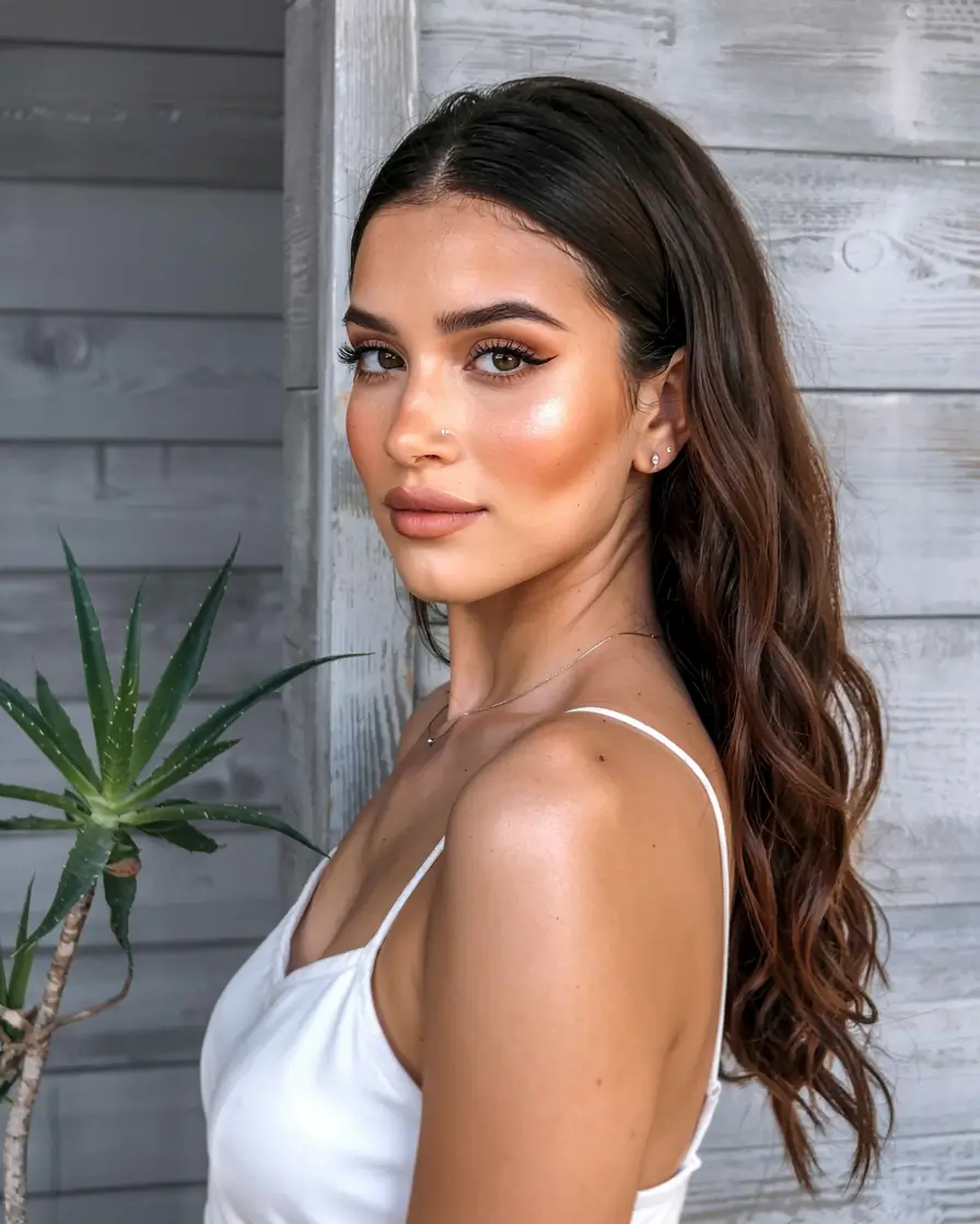 fall hairstyle for long hairs 2025+Classic Fall Waves with a Middle Part