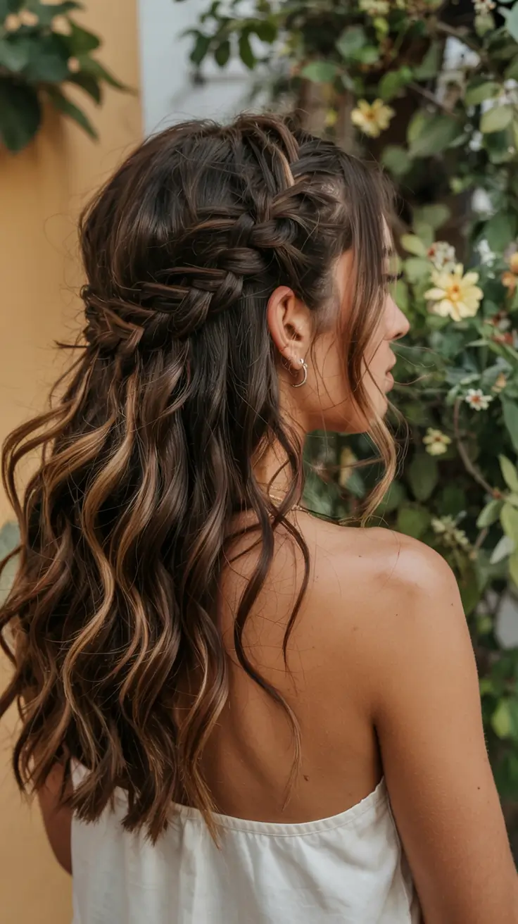 fall hairstyle for long hairs 2025+Cross-Braided Half-Up with Rustic Volume