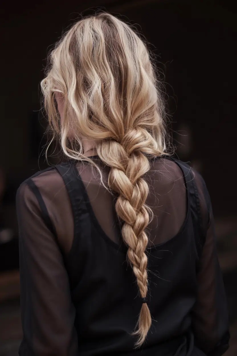 fall hairstyle for long hairs 2025+Loose Braid with a Lived-In Finish