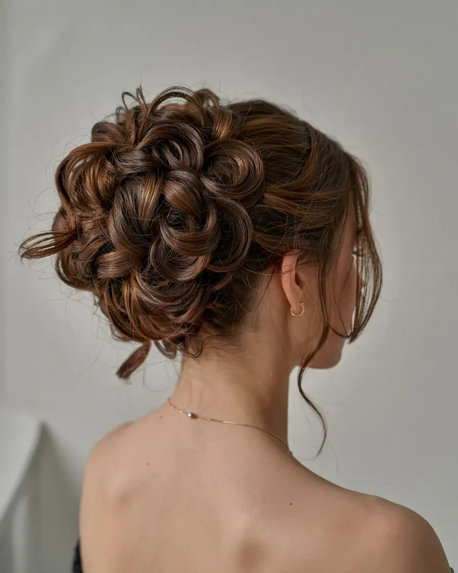 fall hairstyle for medium hair 2025 Floral-Inspired Twisted Bun