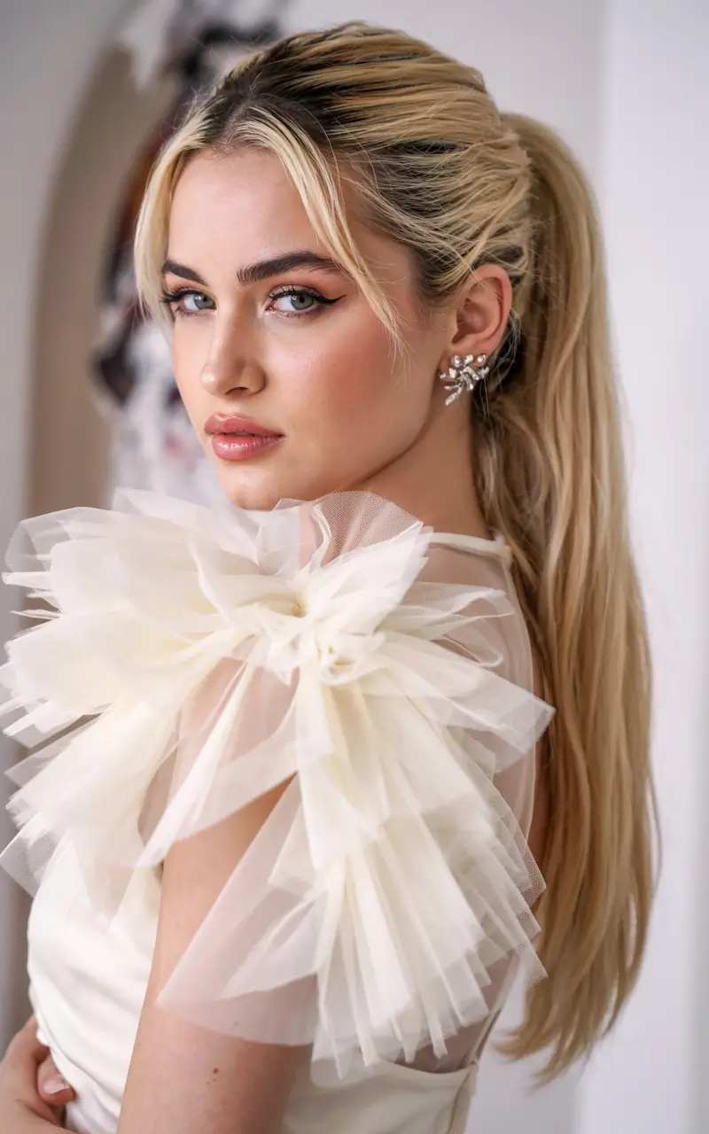 fall hairstyle for medium hair 2025 Classic Ponytail with a Luxe Finish