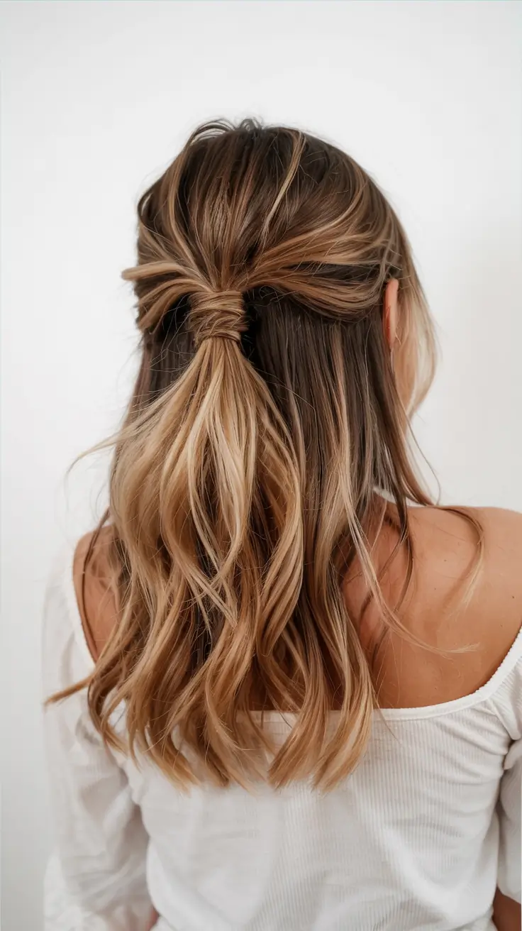 fall hairstyle for medium hair 2025 Knotted Twist with a Casual Edge