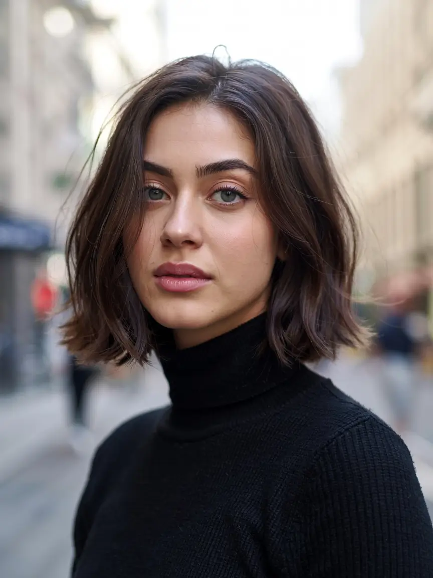 fall hairstyle short hair ideas 2025+Sleek Tapered Bob with Natural Gloss