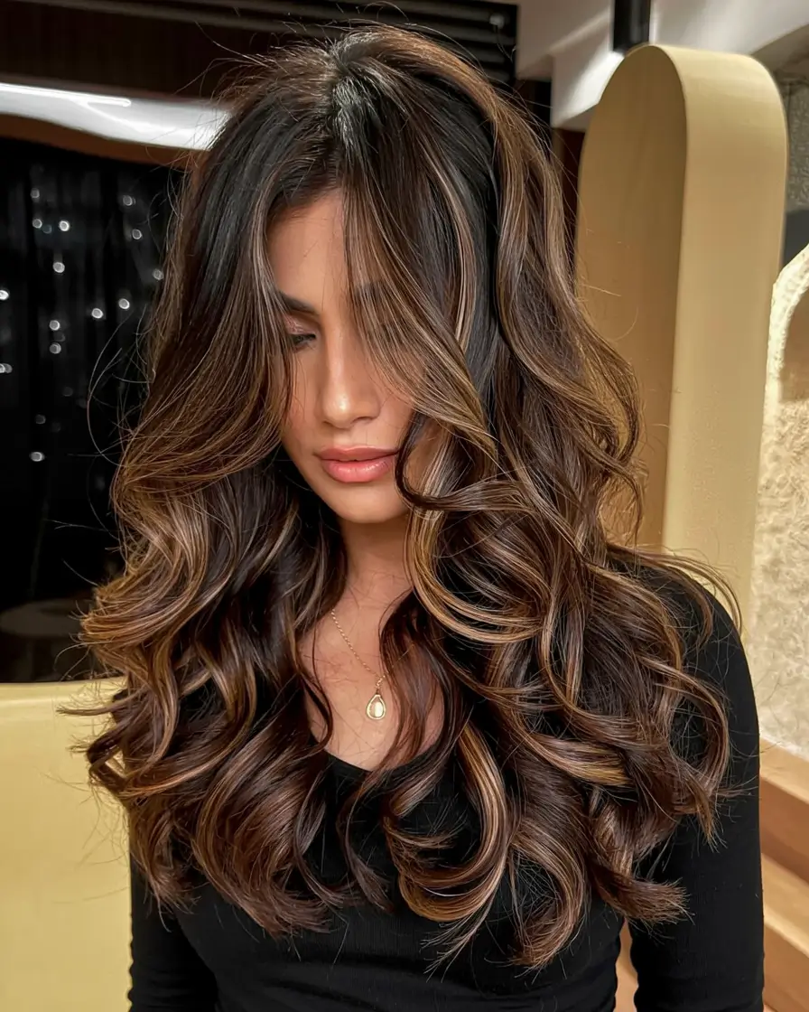 fall hairstyles and colors ideas 2025 Velvet Espresso Curls