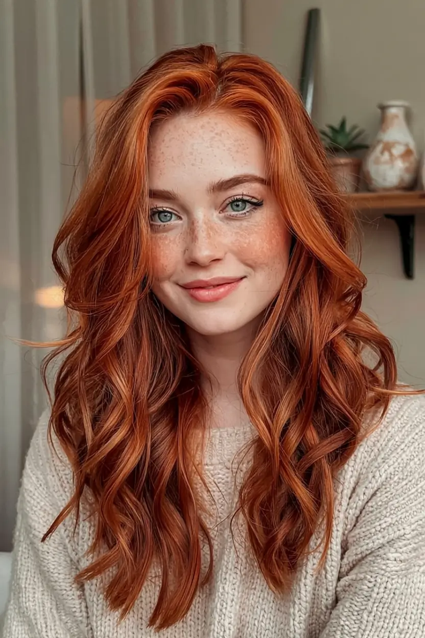 fall hairstyles and colors ideas 2025 Spiced Pumpkin Glow