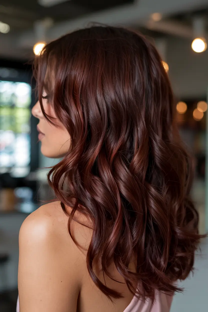 fall hairstyles and colors ideas 2025 Deep Cranberry Gloss