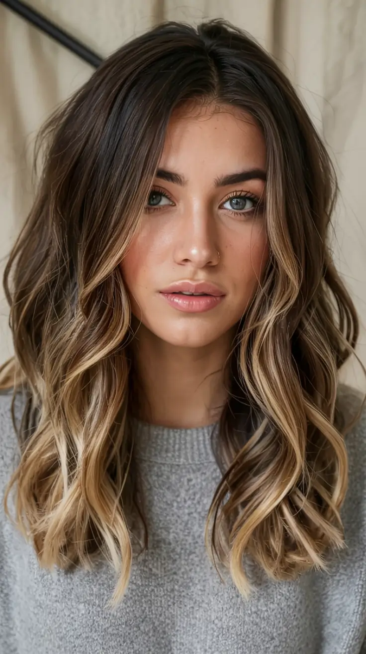 fall hairstyles and colors ideas 2025 Golden-Taupe Waves