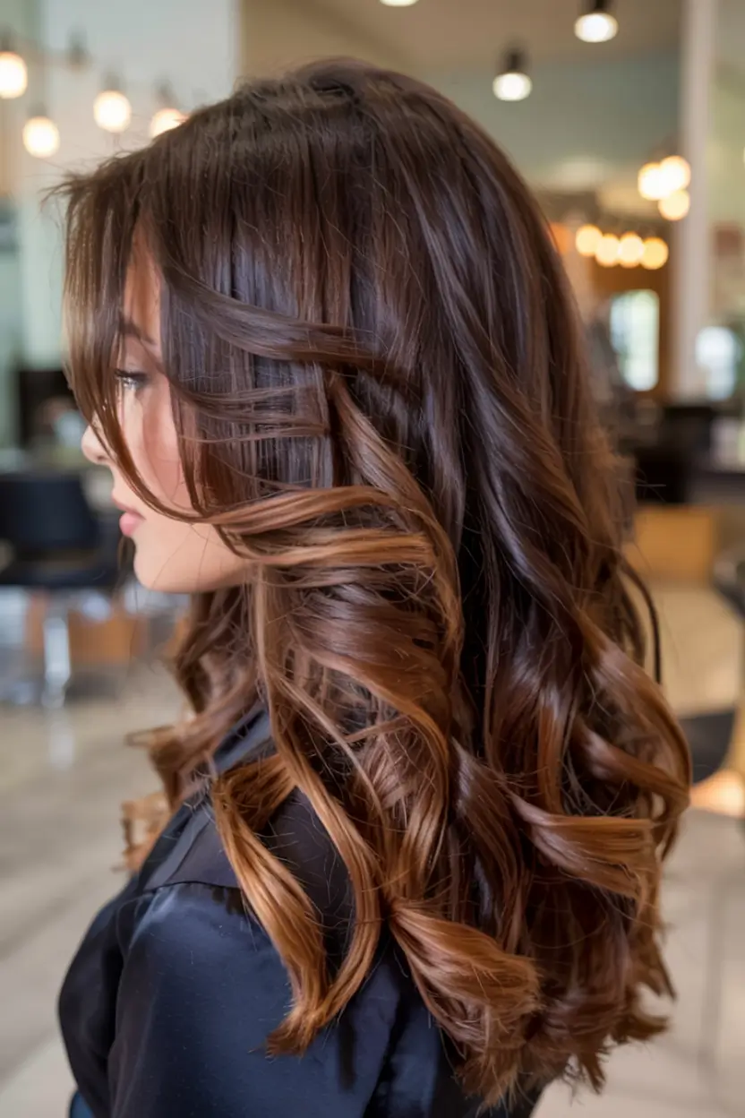 fall hairstyles and colors 2025 Chestnut Balayage