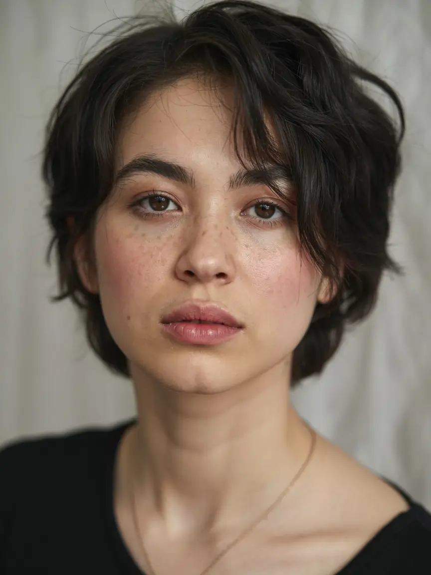 fall hairstyles for round faces ideas 2025 Soft Pixie with Side-Swept Texture