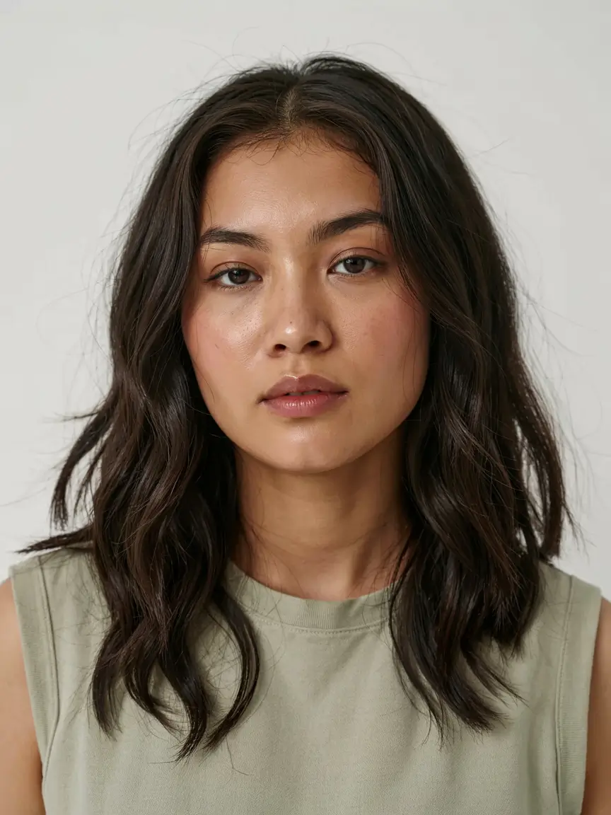 fall hairstyles for round faces ideas 2025 Structured Wavy Lob with Minimal Layers