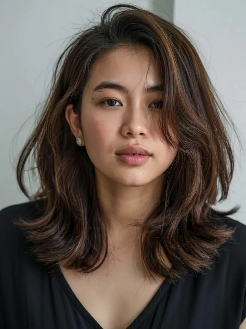 fall hairstyles for round faces ideas 2025 Big Volume Blowout with Tapered Ends