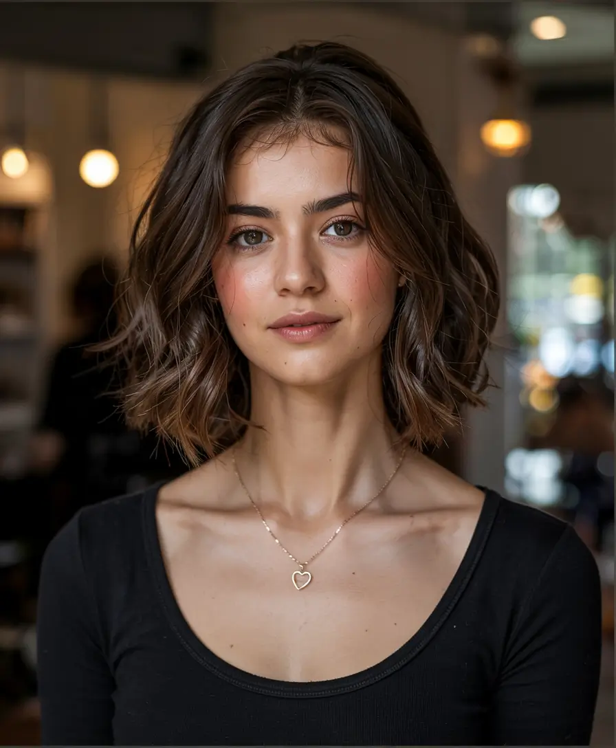 fall hairstyles for round faces ideas 2025 Layered Bob with Natural Volume