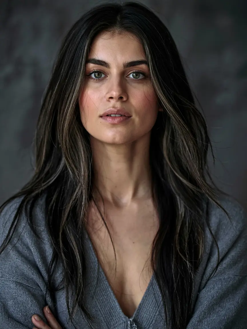 fall hairstyles for women over 40 ideas 2025+Long Layers with Espresso Highlights