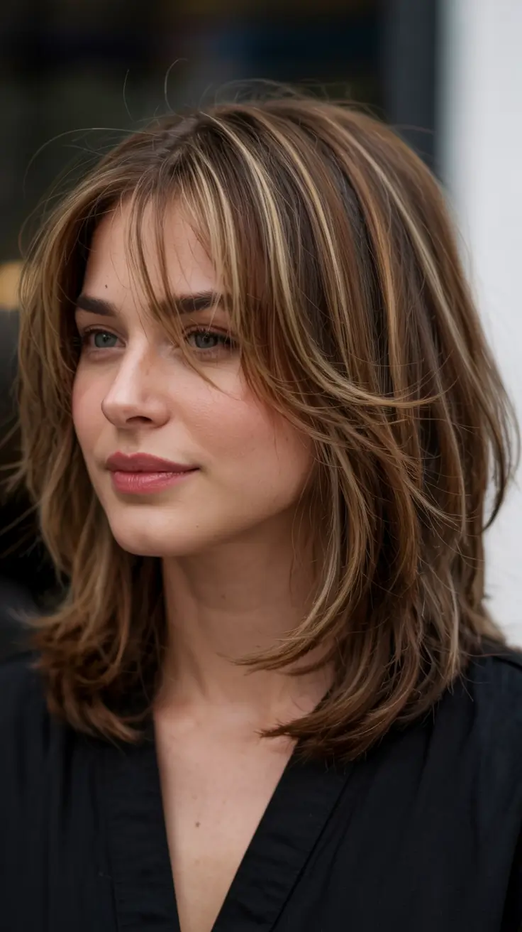 fall hairstyles for women over 40 ideas 2025+Layered Length with Subtle Highlights