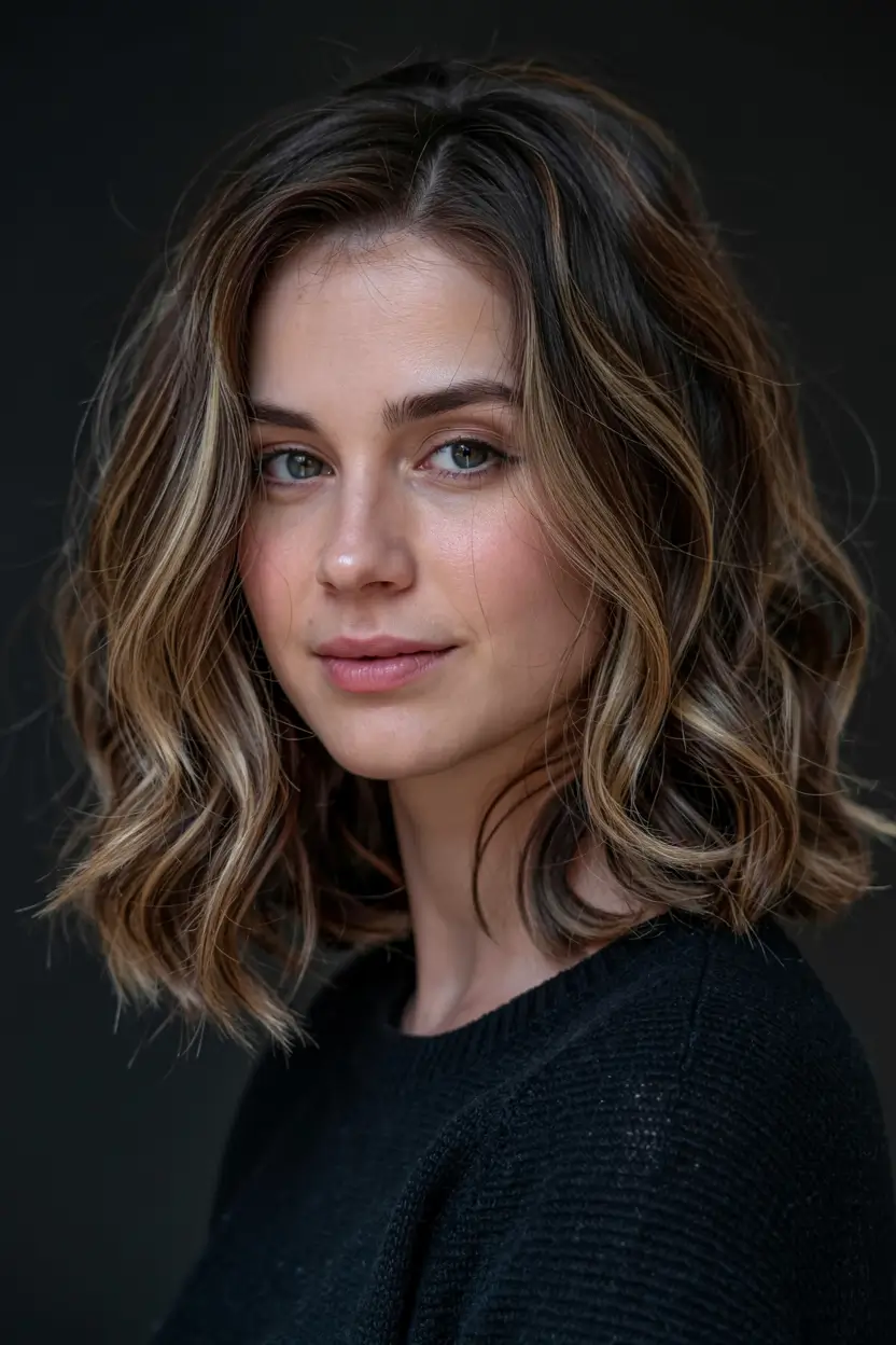 fall hairstyles for women over 40 ideas 2025+Voluminous Bob with Natural Lowlight Depth