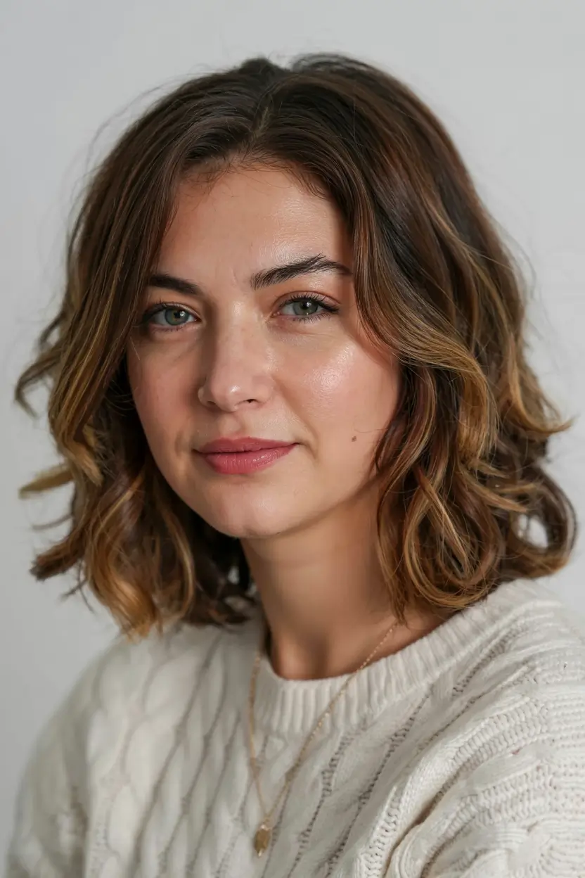 fall hairstyles for women over 50 ideas 2025+Warm Chestnut Bob with Loose Curls