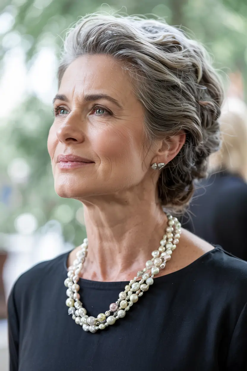 fall hairstyles for women over 60 ideas 2025 Elegant Twisted Updo with Natural Silver