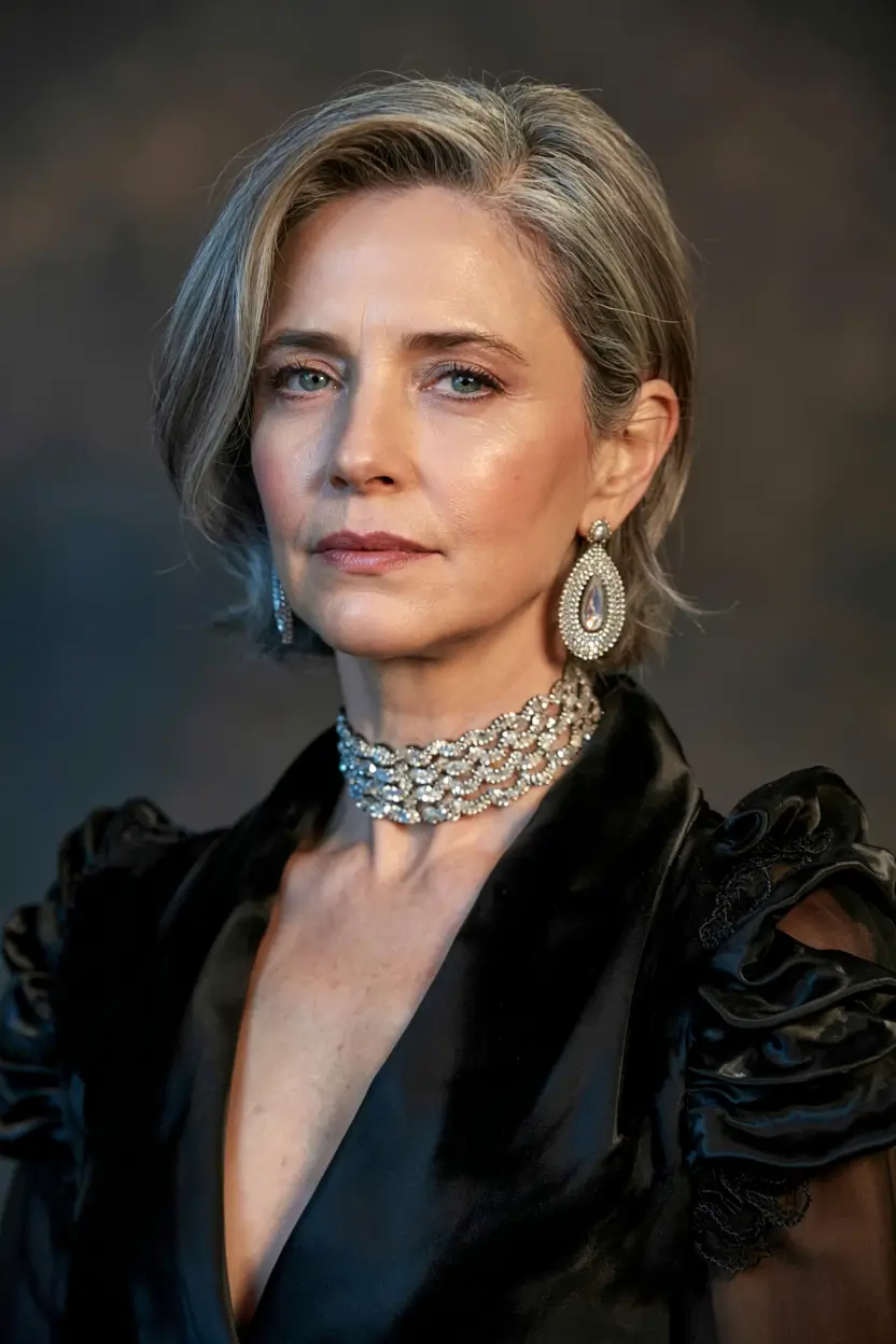 fall hairstyles for women over 60 ideas 2025 Asymmetrical Side-Parted Bob