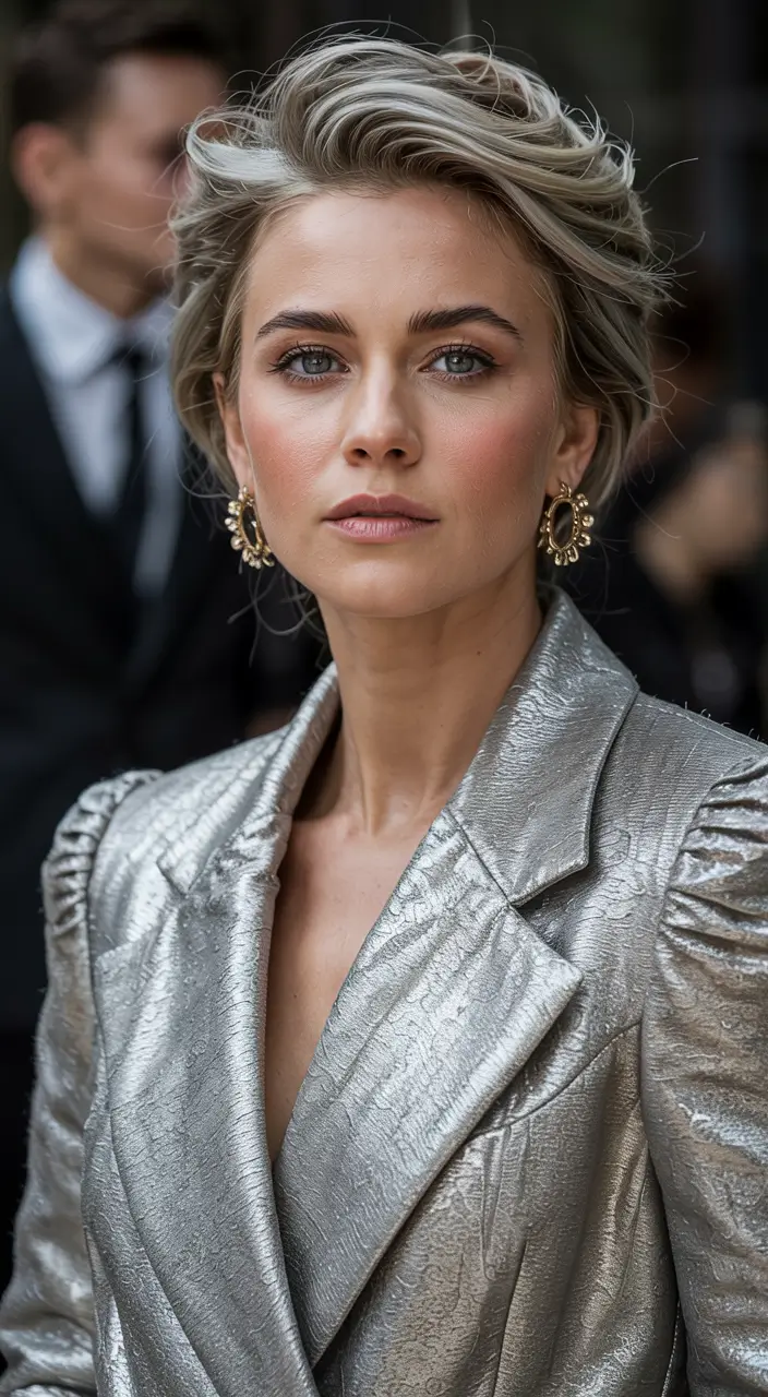fall hairstyles for women over 60 ideas 2025 Structured Voluminous Bob with Swept-Back Layers