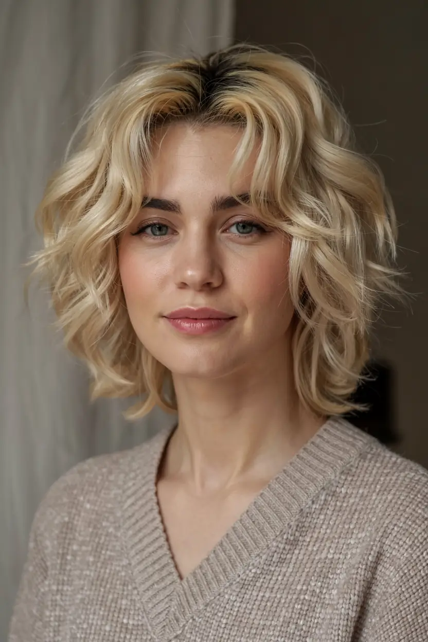 fall hairstyles for women over 60 ideas 2025 Soft Blonde Waves with Face-Framing Layers