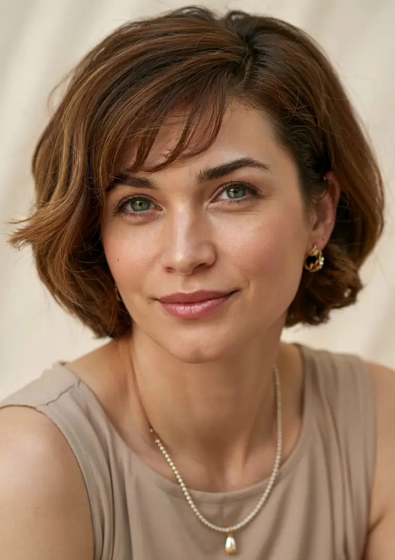 fall hairstyles for women over 60 ideas 2025 Soft Side-Swept Bob with Gentle Wave