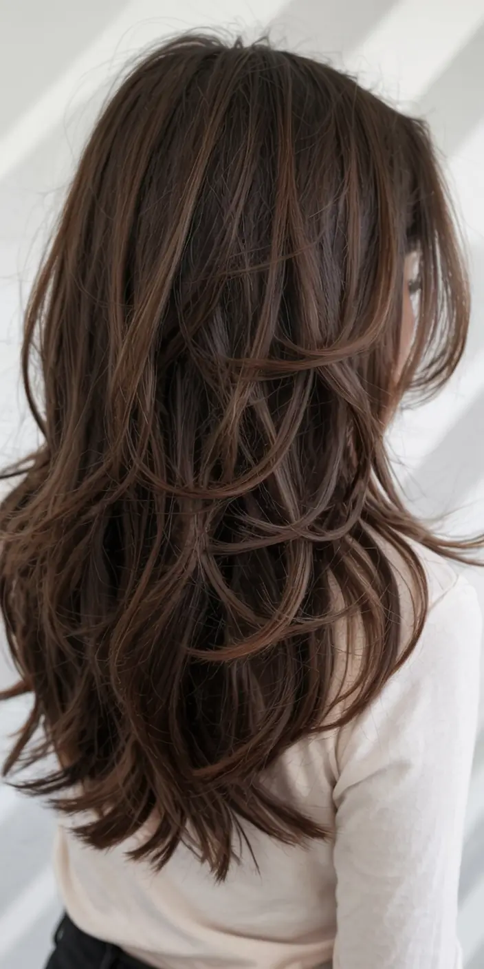 fall long haircut ideas 2025+Chocolate Mocha Movement