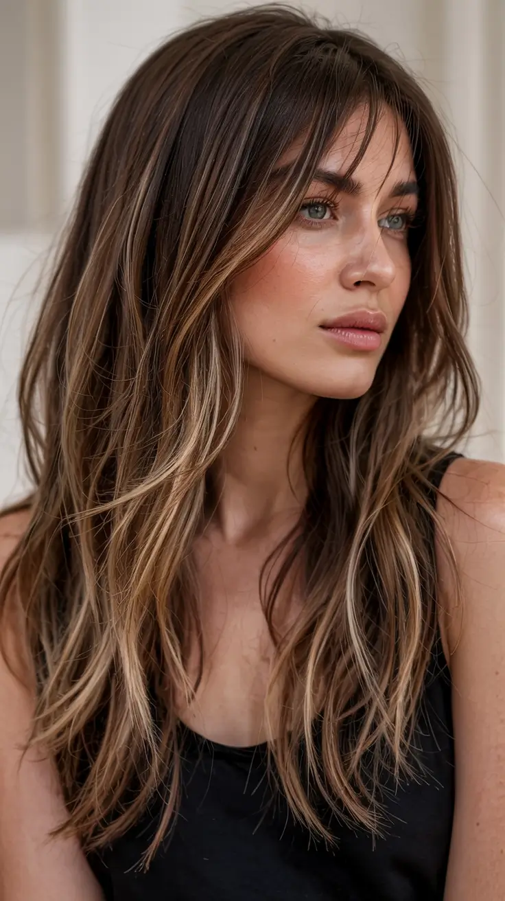 fall long haircut ideas 2025+Face-Lit Layers with Soft Balayage