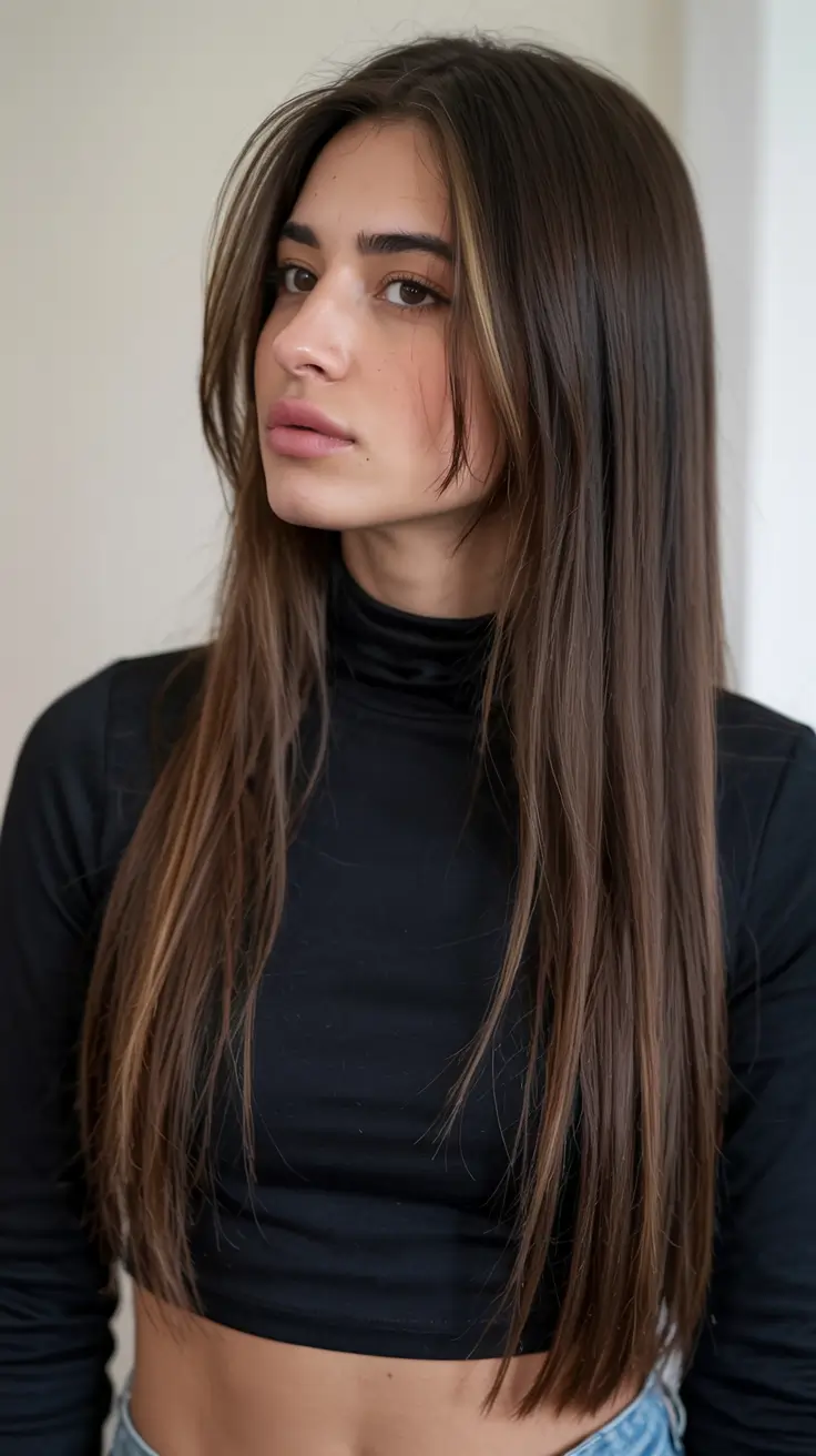 fall long haircut ideas 2025+Pin-Straight with Undercut Precision