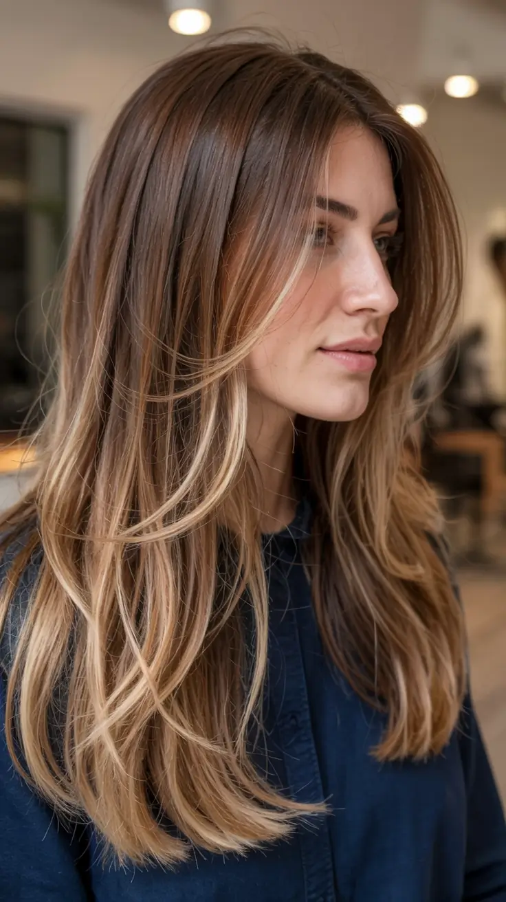 fall long haircut ideas 2025+Face-Framing Blonde Balayage for Light Play