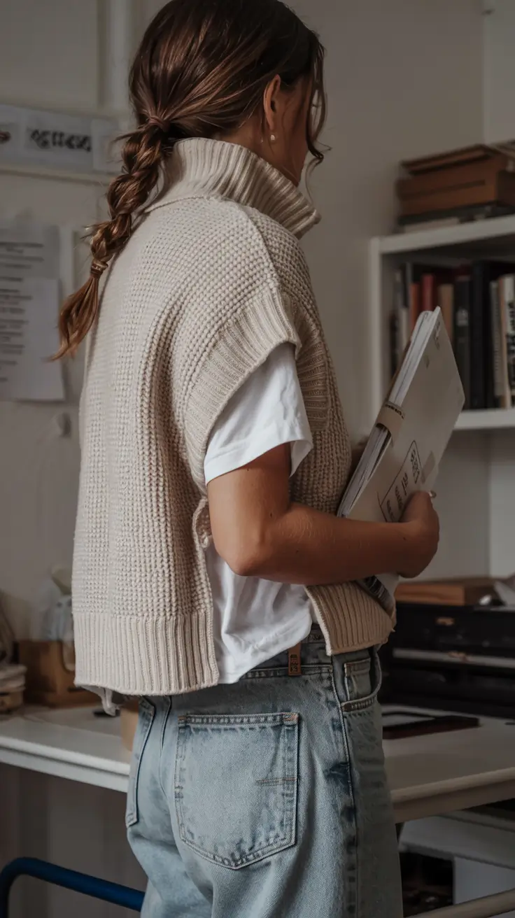 fall outfits for school 2025 Layered Knit Study Vibes