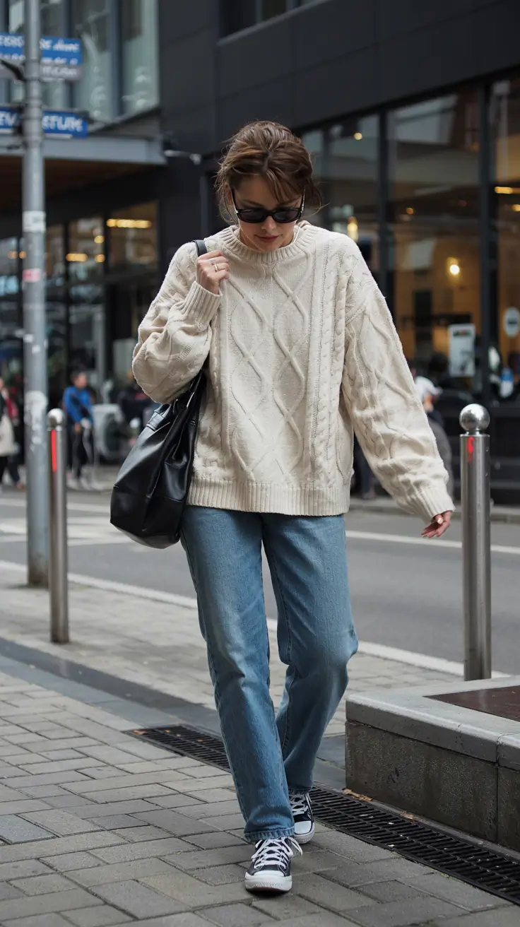 fall outfits for school 2025 Cable Knit Energy