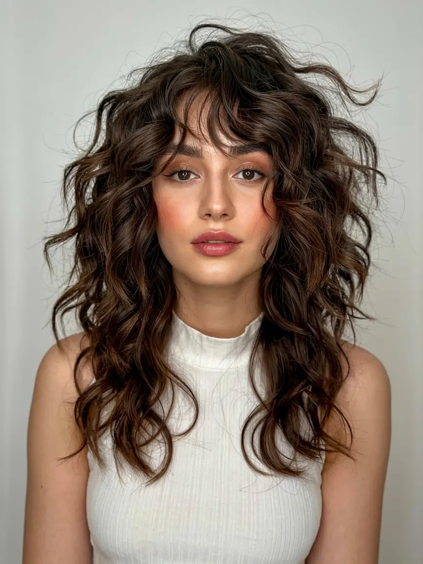 fall shag haircut ideas 2025 Big Curls, Bigger Texture