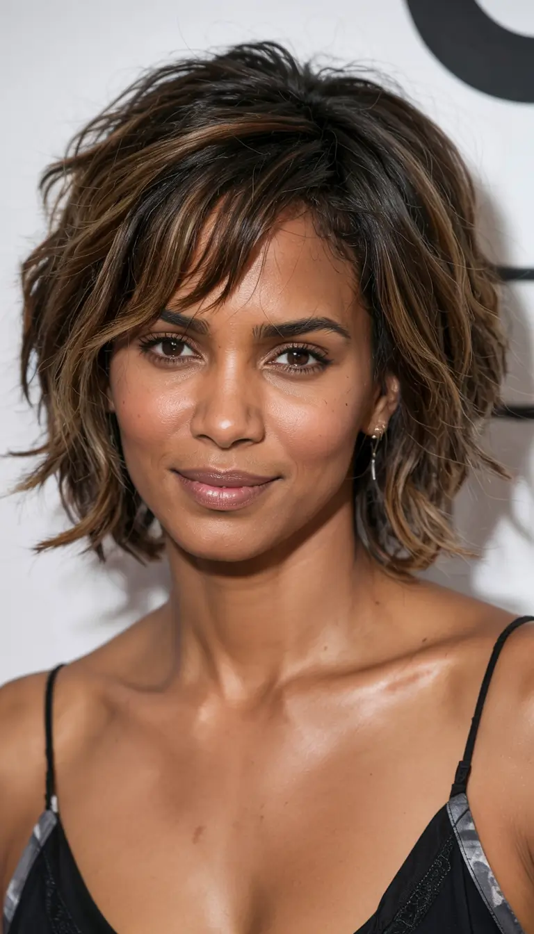 fall shag haircut ideas 2025 Honey Brunette Bob Shag