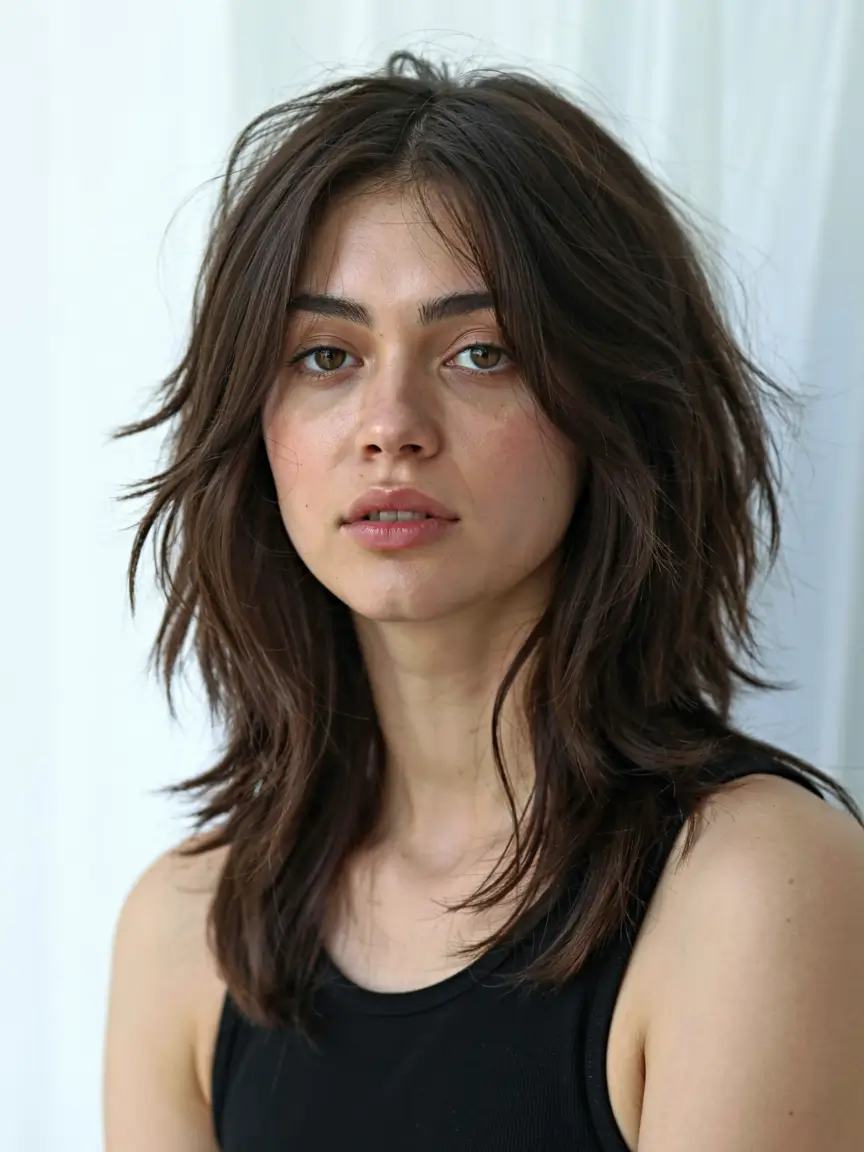 fall shag haircut ideas 2025 Straight-Edge with Shag Soul