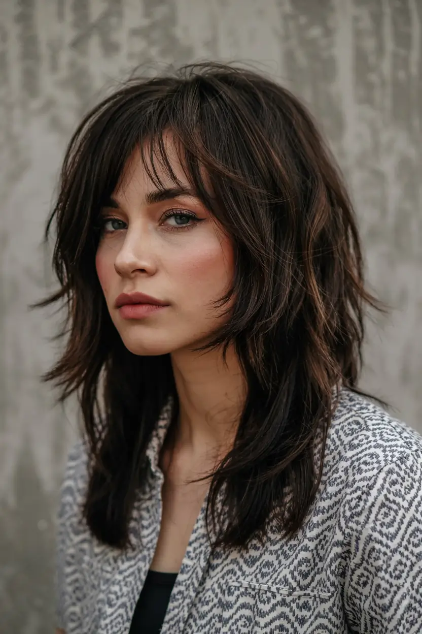 fall shag haircut ideas 2025 Earthy Shag with Quiet Texture