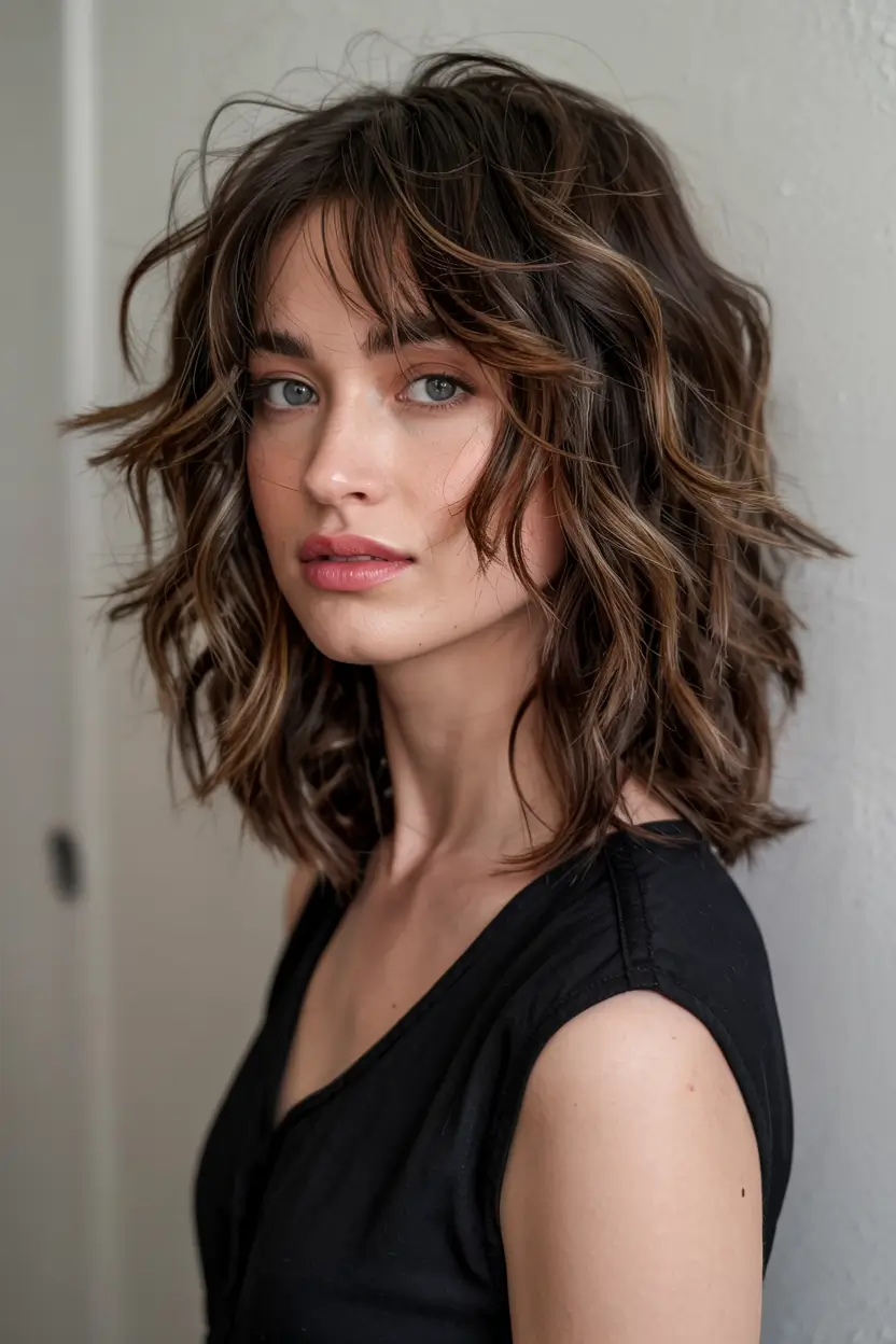 fall shag haircut ideas 2025 Modern Chocolate Chop
