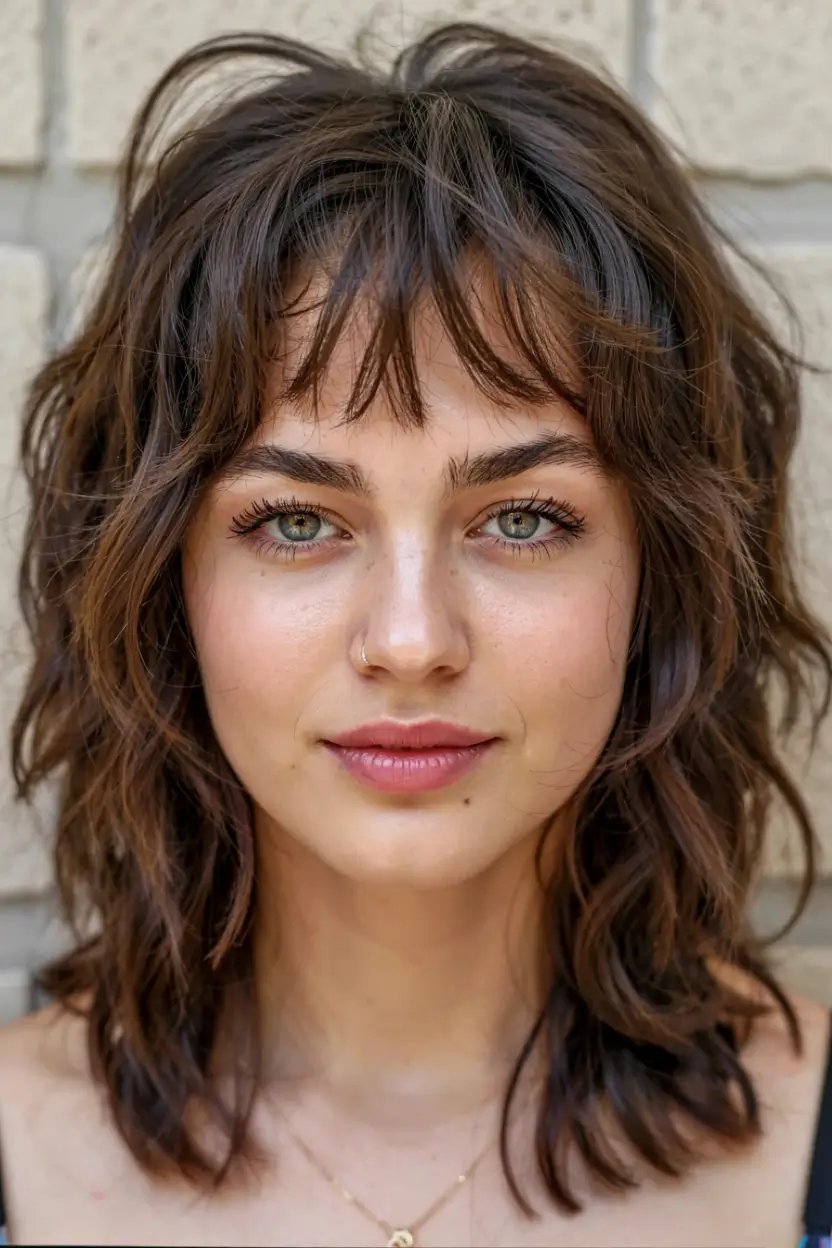fall shag haircut ideas 2025 Shattered Fringe & Airy Texture
