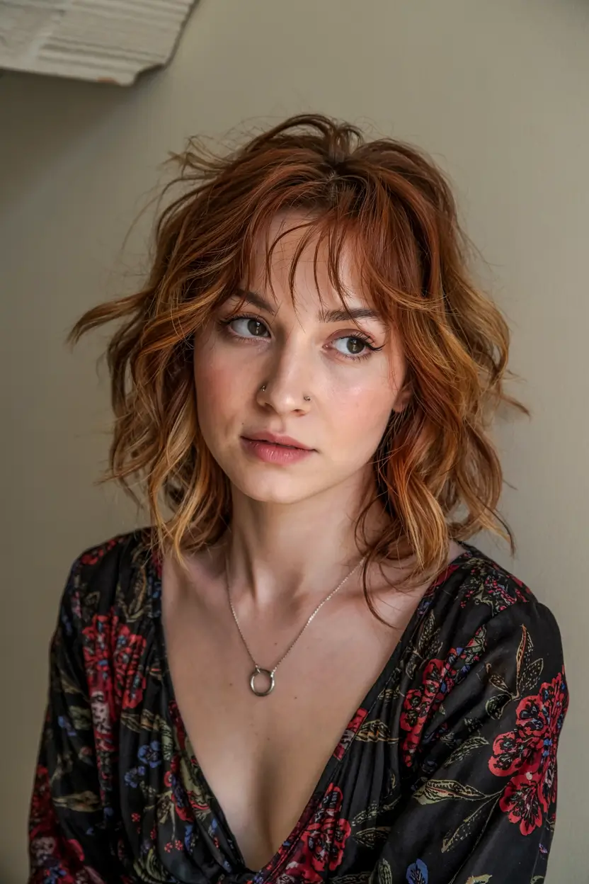 fall shag haircut ideas 2025 Cinnamon Spice Shag