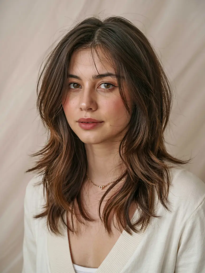 fall shag haircut ideas 2025 Layered Elegance with a Modern Twist