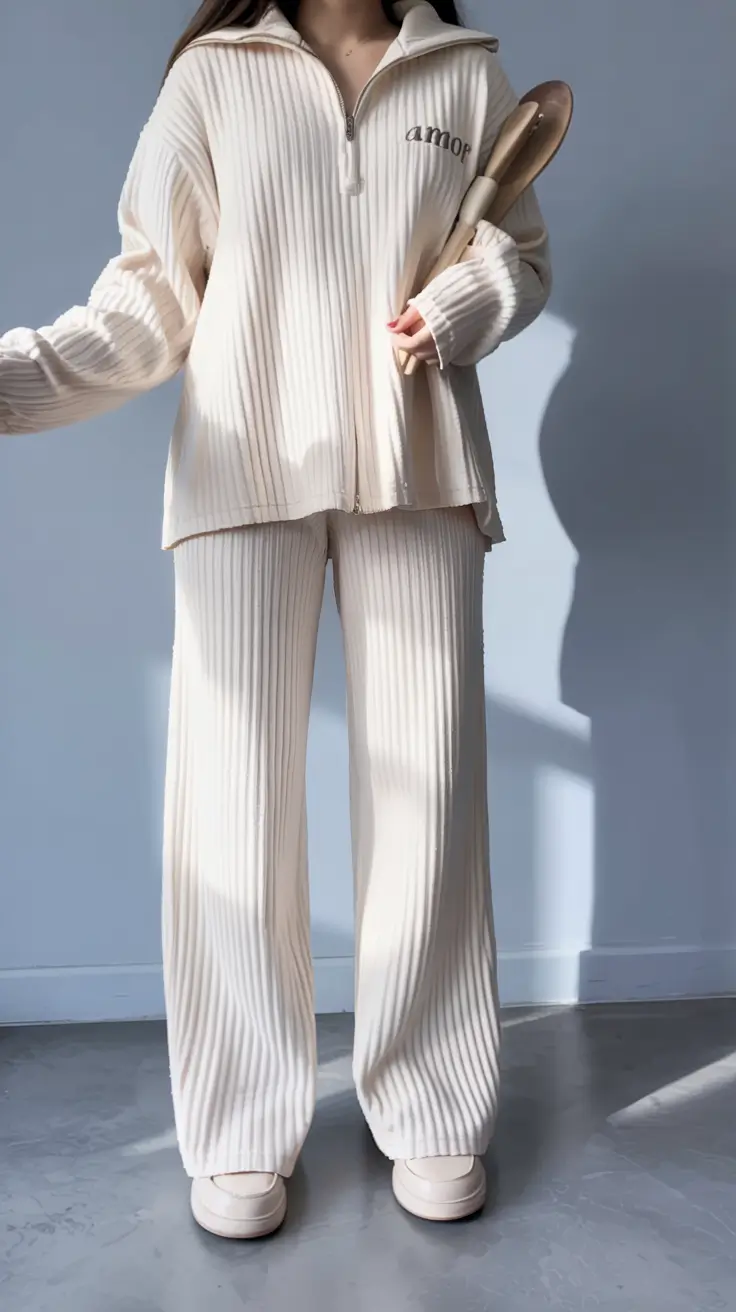 fall sweater outfits ideas 2025 Creamy Monochrome Lounge Set